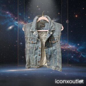 (Size 20) Calvin Klein Vintage Denim Vest Sleeveless Jean Jacket